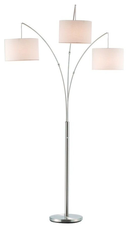 Trinity Arc Lamp, Satin Steel