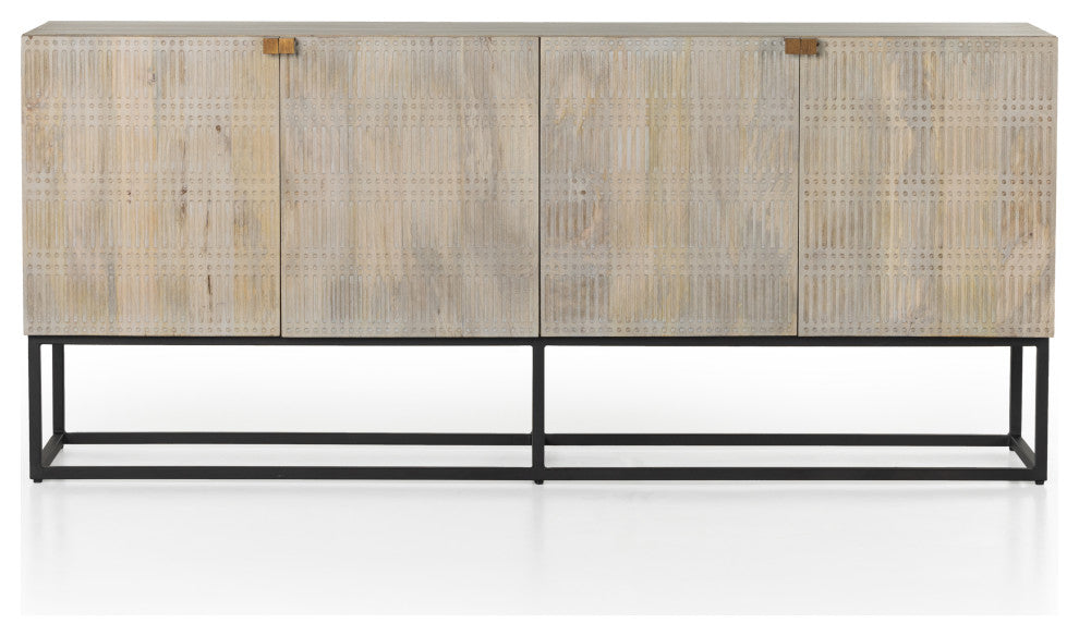 Kelby Sideboard-Light Wash Carved Mango