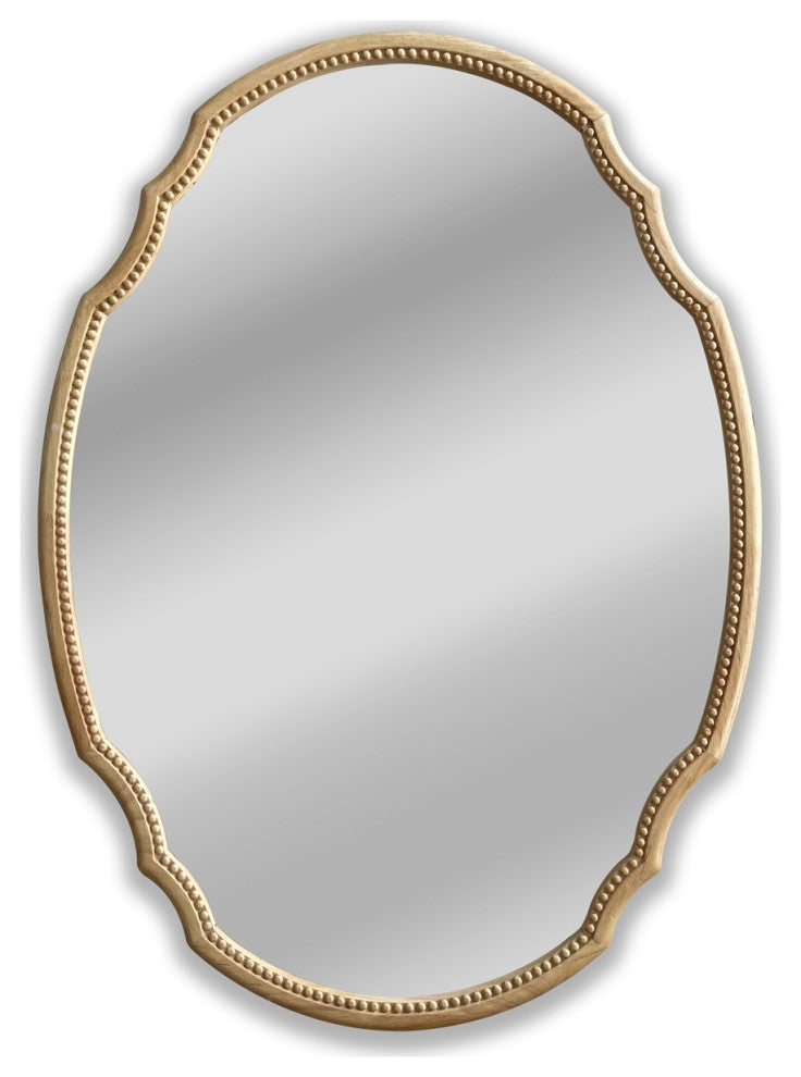 CHLOE Reflection CH8M803NO36-VOV Wood Oval Framed Wall Mirror 36`` Height