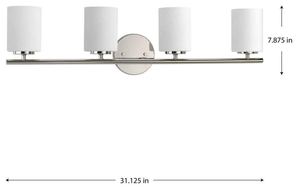 Replay 4-Light Bath Light, Polished Nickel