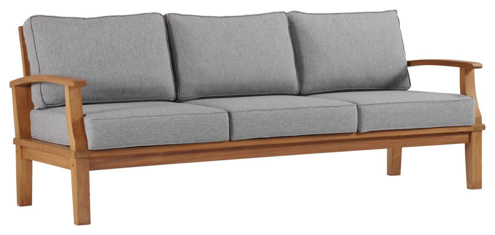 Marina Outdoor Patio Teak Sofa - Natural Gray