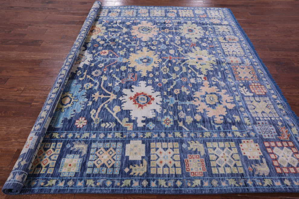 7' 11" X 8' 9" Square Turkish Oushak Handmade Wool Rug - Q13366