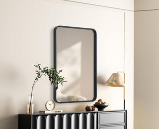 Home Living Contour Metal Rectangle Mirror 24x36, Black