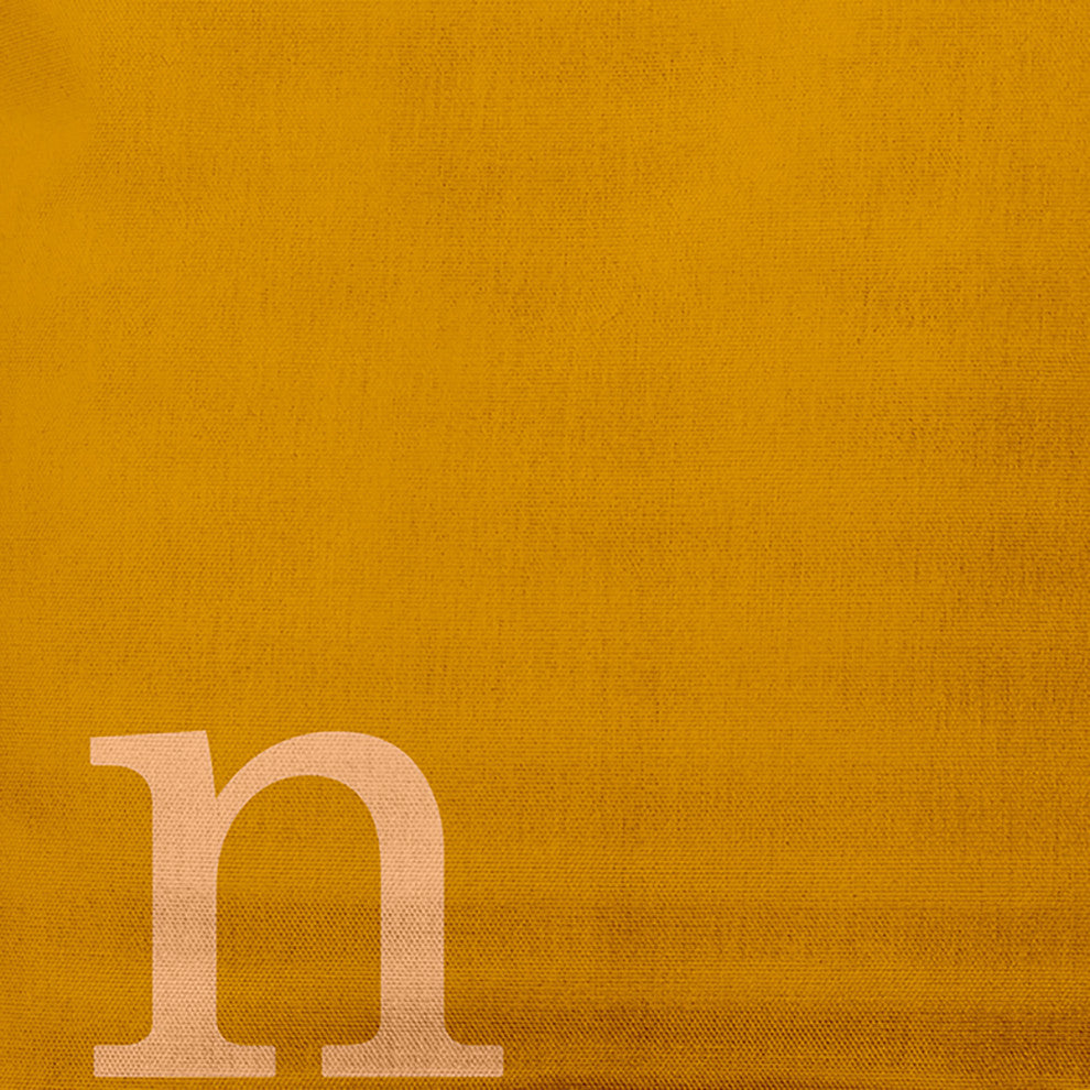 16"x16" Modern Monogram Decorative Throw Pillow, Autumn Gold