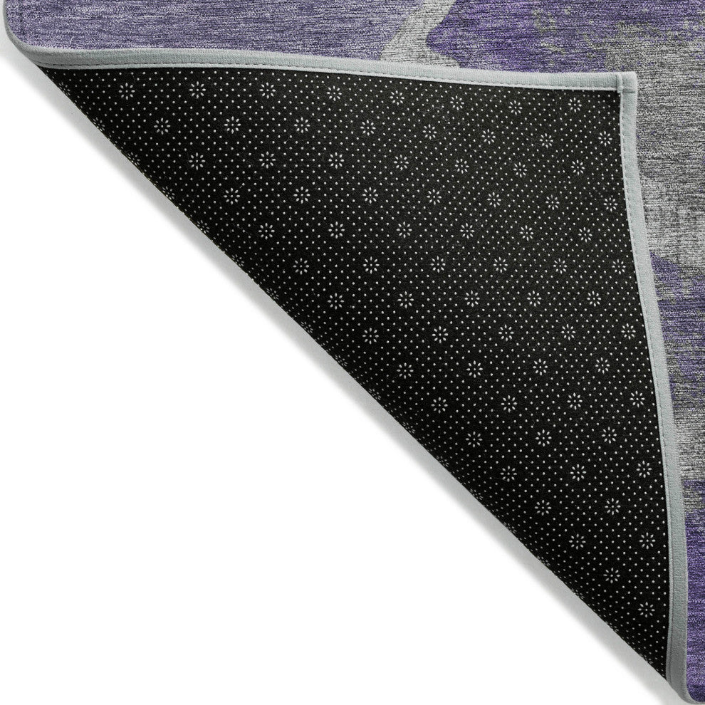 Machine Washable Indoor/Outdoor Chantille ACN1889 Purple 5' x 7'6" Rug