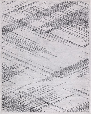 Low-Pile Sidney Ivory/Charcoal Rug, Ivory, 7'9"x10'