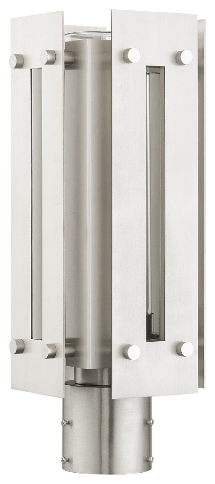 Livex Lighting Utrecht 1 Light Brushed Nickel Medium Outdoor Post Top Lantern