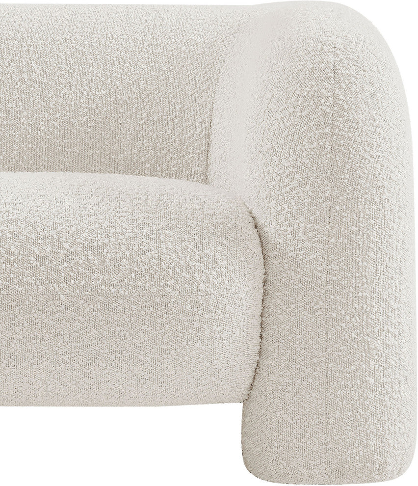Emory Boucle Fabric Upholstered Upholstered Chair, Cream