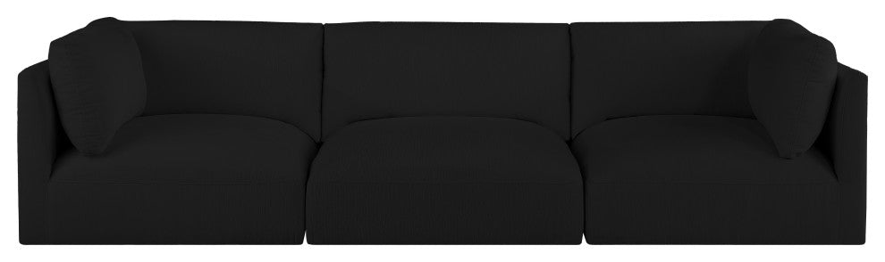 Ease Fabric Upholstered Modular Sofa, Black