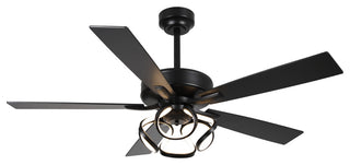 52 in. Black LED Ceiling Fan with Remote Control
