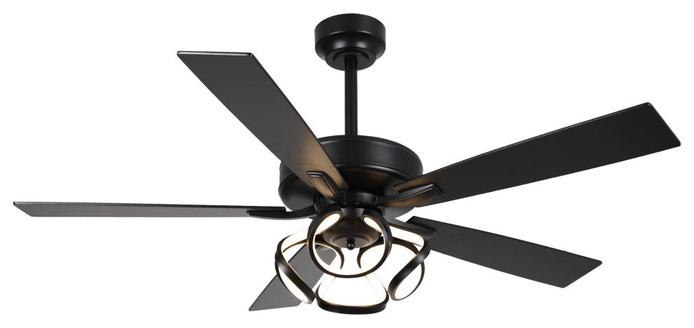 52 in. Black LED Ceiling Fan with Remote Control