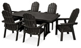 Polywood Vineyard Adirondack 7-Piece Nautical Trestle Dining Set, Black