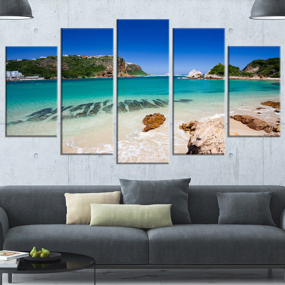 Beautiful Knysna Beach South Africa, Seashore Canvas Print, 60"x32", 5 Panels