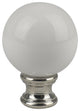 Ceramic Ball Lamp Finial, 2" Tall, White, Single