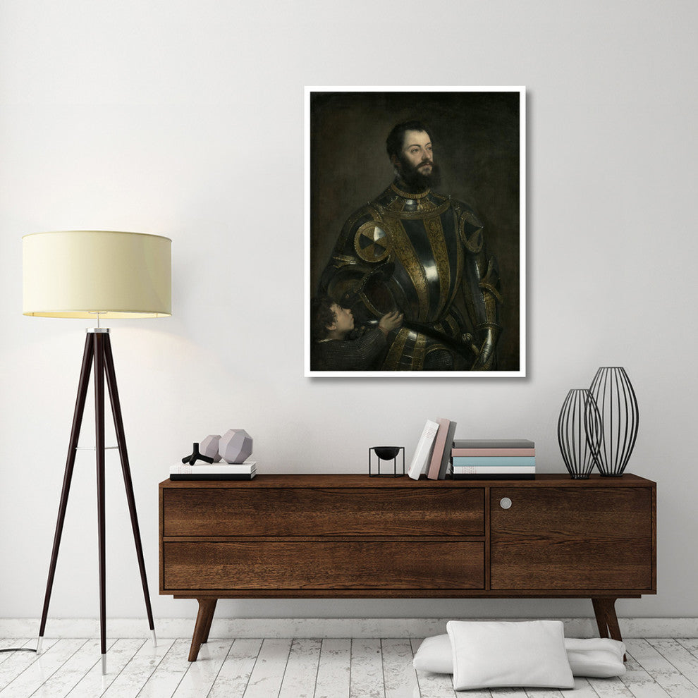 "Portrait of Alfonso d'Avalos, Marchese del Vasto, in Armor" Paper Art, 38"x50"