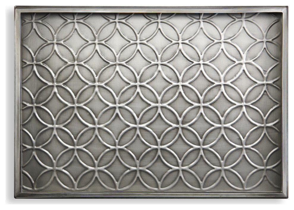 20" Double Circles Boot Tray Dark Zinc, Gray Finish