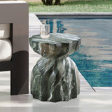 Caserta Finished Concrete Indoor/Outdoor End / Side Table, Green