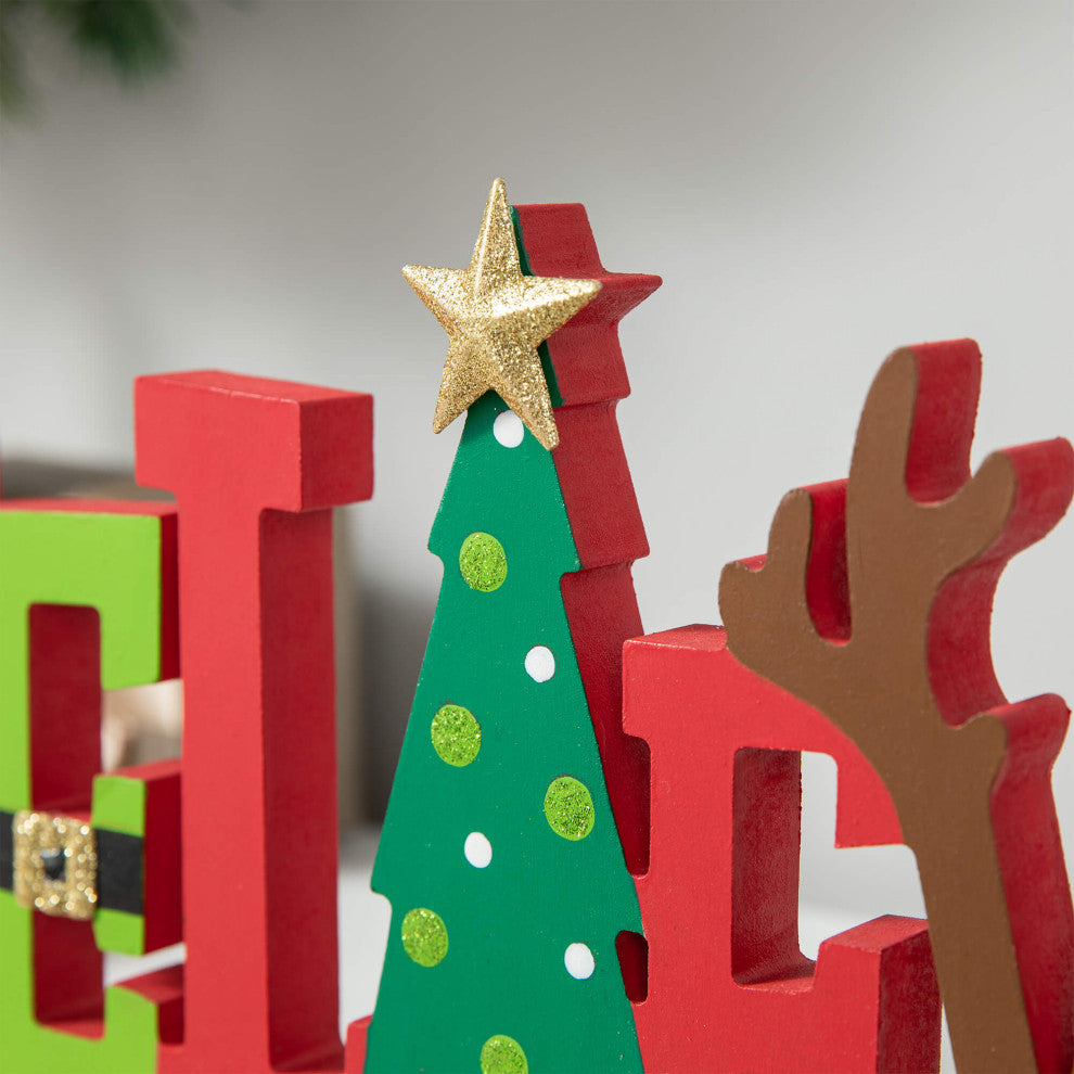 14.5"L Wooden/Metal "BELIEVE" Christmas Stocking Holder