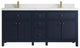 Sonoma 72 Double Sink Reeded Bath Vanity in Hale Navy Blue 2" Calacatta Laza
