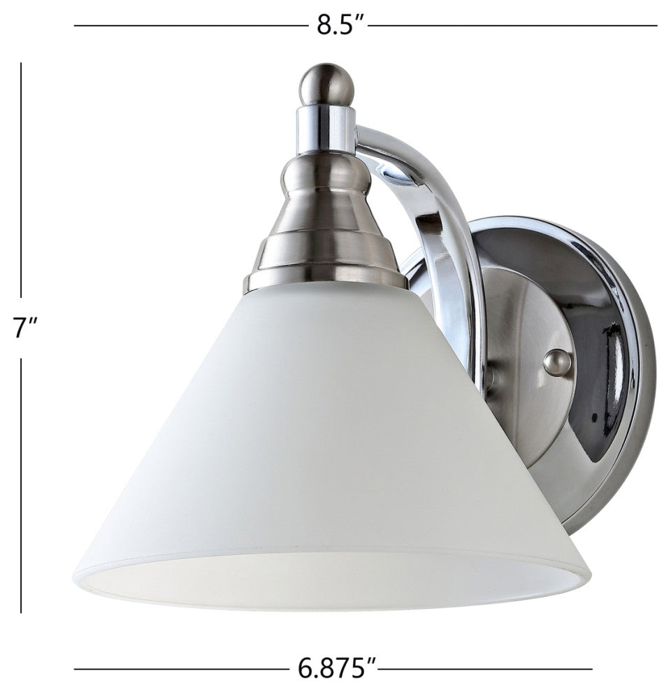 Safavieh Valery Wall Sconce, Nickel/White