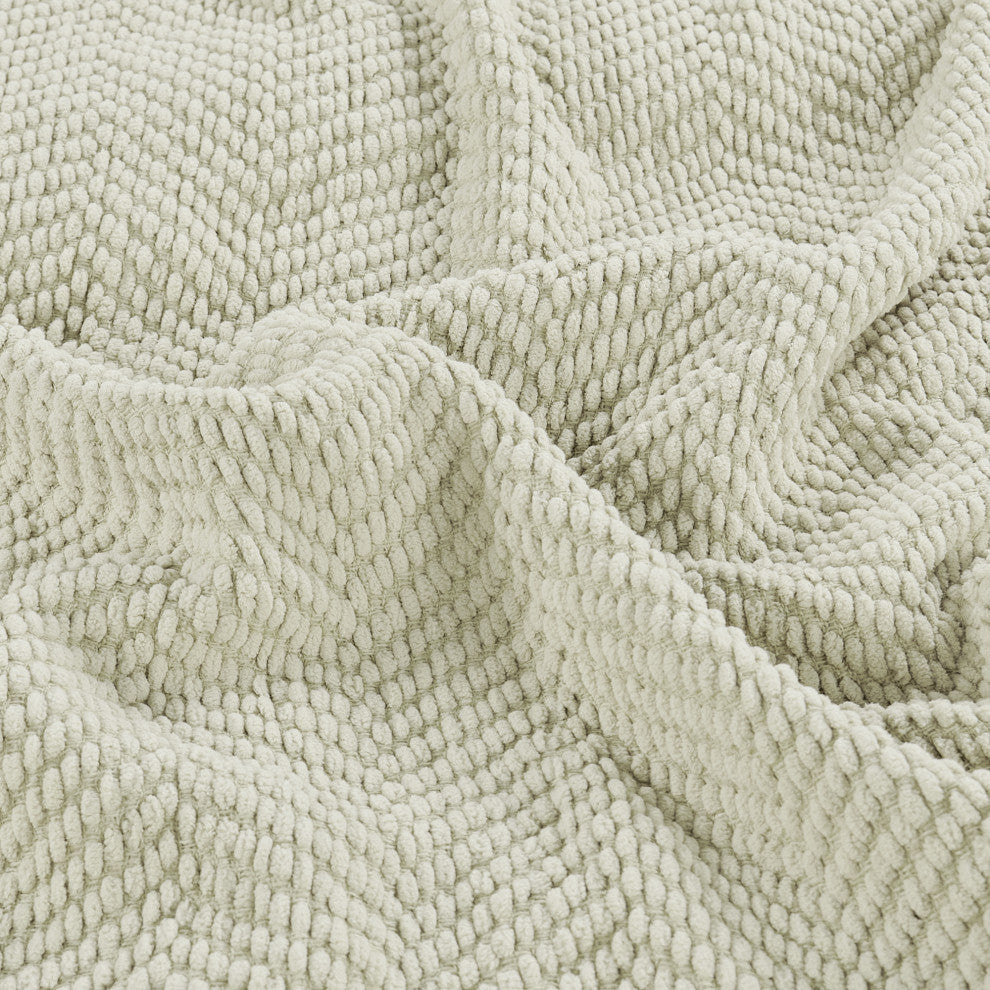 Tweed Knitted Throw Blanket, Oatmeal, 50"x60"