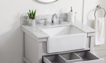 30" Backsplash, Carrara White