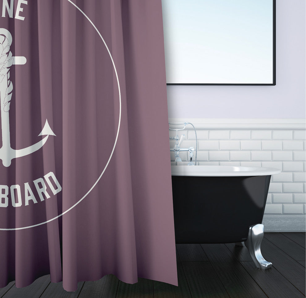 Gone Forever Overboard Dusty Purple 70" w x 73" h Shower Curtain