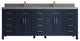 Cambridge 84 Double Sink Bath Vanity in Hale Navy Blue 2" Piatra Gray