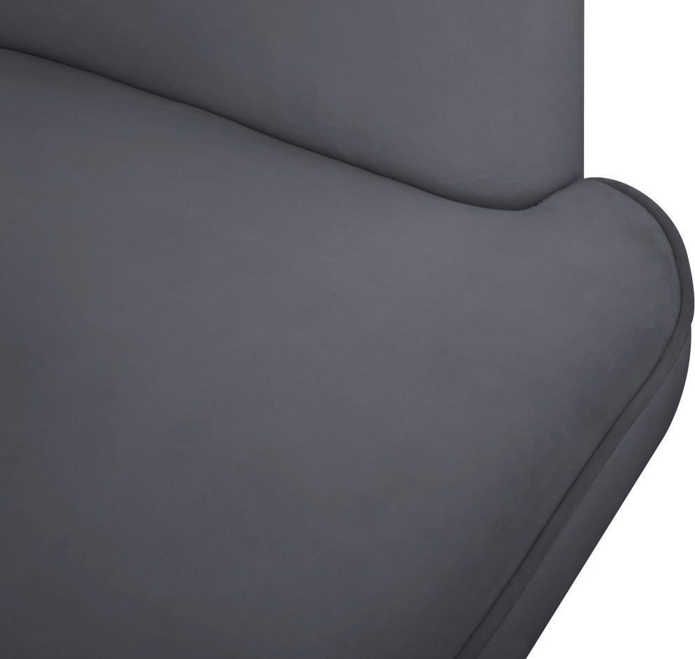 Rays Velvet Upholstered Accent Chair, Gray
