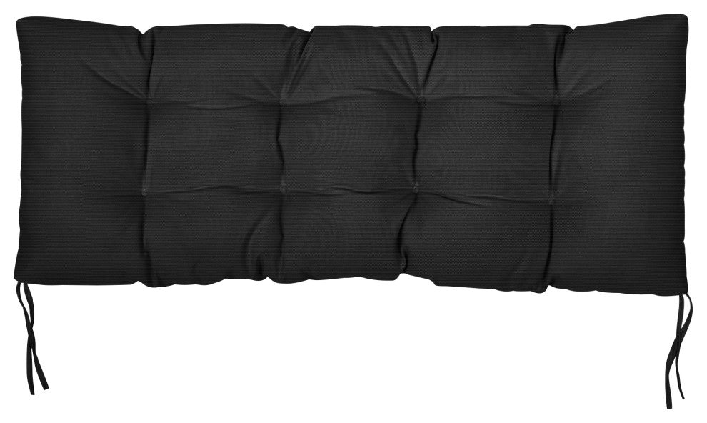 Sunbrella Canvas Indoor/Outdoor Tufted Bench Cushion, Black, 37x17x2"