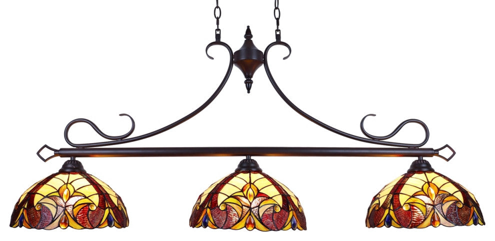 CHLOE Lighting CH38632AV47-IL3 ADIA Victorian Dark Bronze 3 Light Island Pendant
