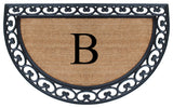 A1HC Half Round 30"x48" Double Door Monogrammed Doormat, B
