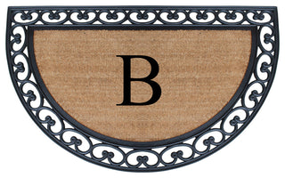 A1HC Half Round 30"x48" Double Door Monogrammed Doormat, B