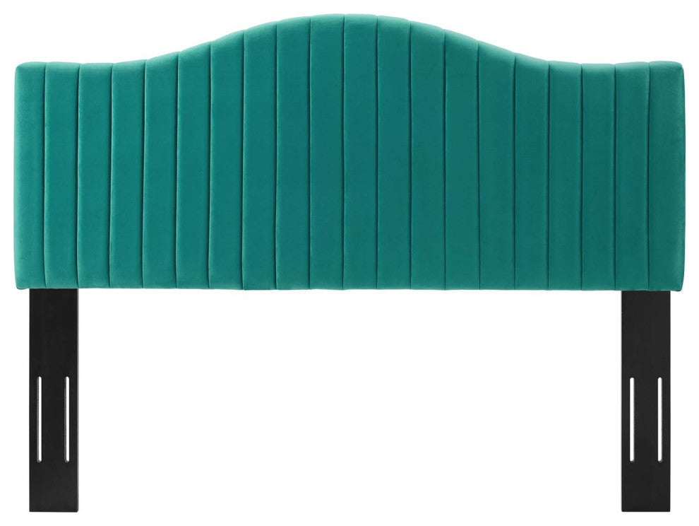 Tufted Headboard, Full Queen Size, Velvet, Teal Blue, Modern Contemporary