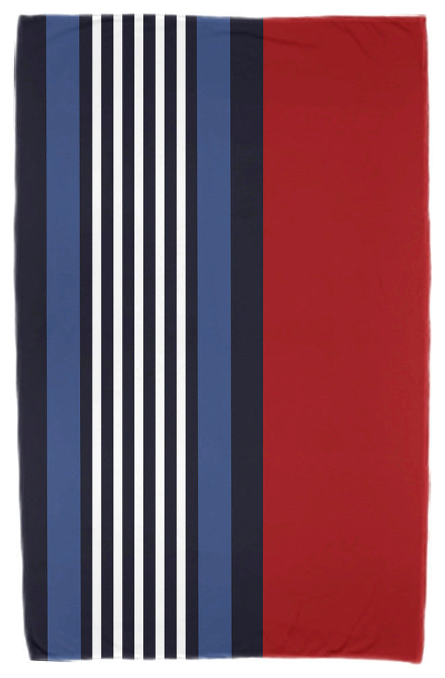 30"x60" Beach Shack, Stripe Print Beach Towel, Red