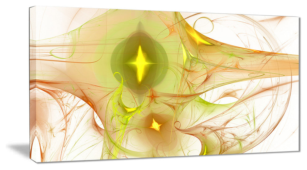 "Yellow Bright Candle" Abstract Digital Art Canvas Print