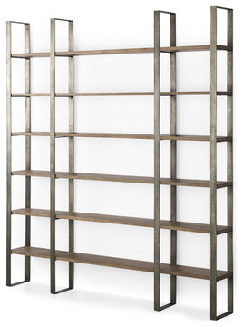 Silver Iron Framed Wooden Shelving Unit