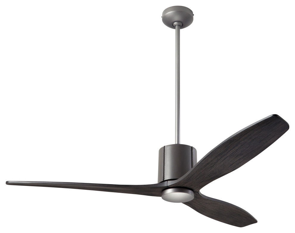 LeatherLuxe Fan, Graphite/Gray, 54" Ebony Blades, No Light, Remote Control