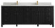 Sonoma 84 Double Sink Reeded Bath Vanity in Black 2" Calacatta Nuvo