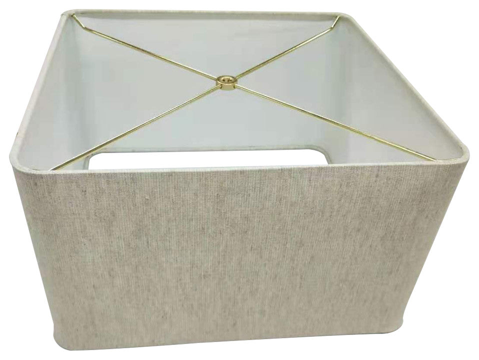 16x16x10 Rounded Corner Premiere Hardback Shallow Square Drum Lampshade Textured