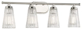 Chantilly 4-Light Bathroom Vanity Light, Polished Nickel