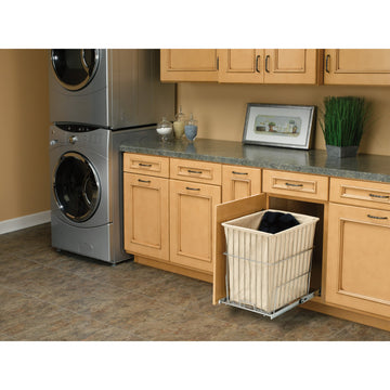 Steel Wire Pull Out Hamper for Vanity/Closet Applications, Chrome