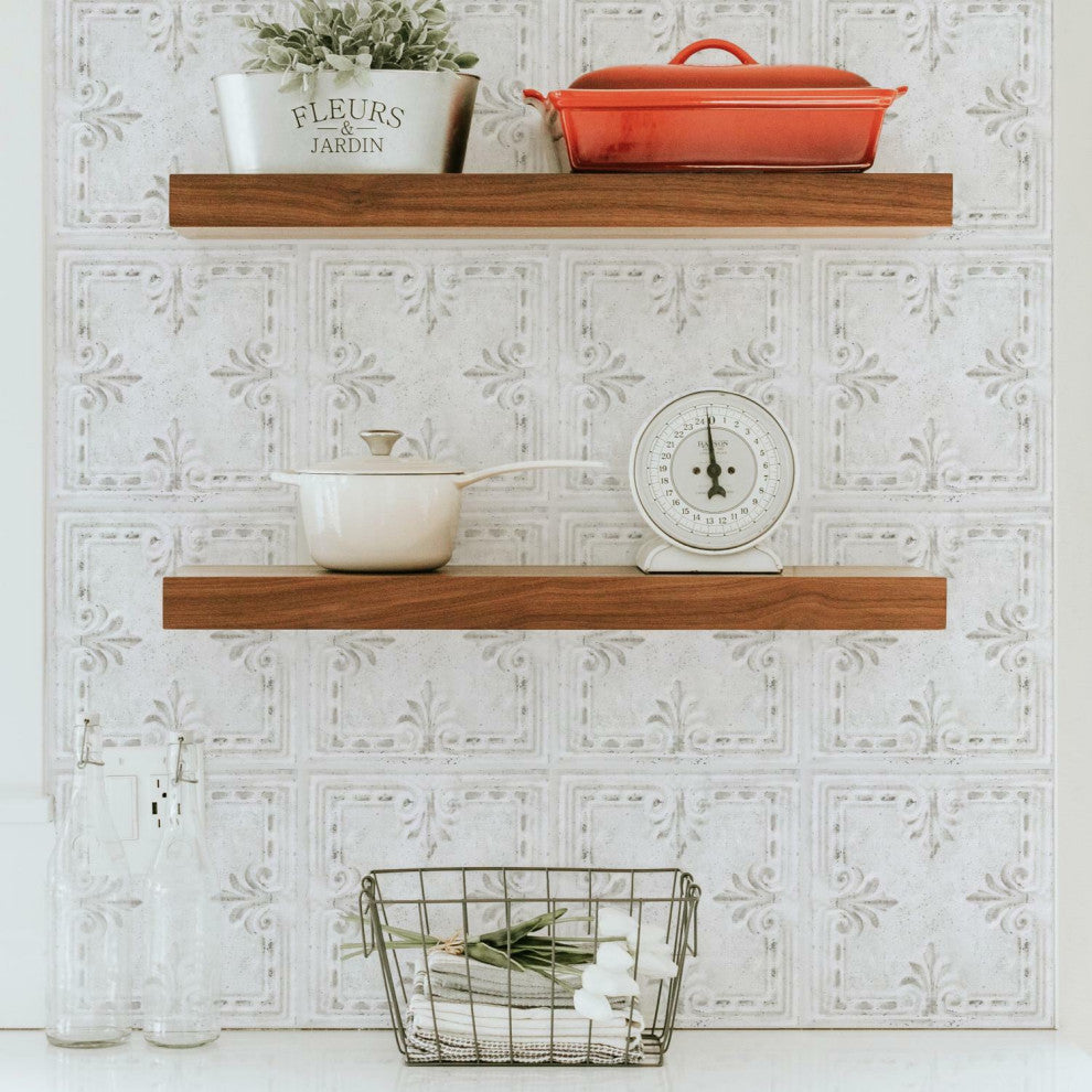 White Tin Tile Giant Wall Decals