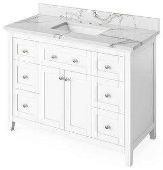 Jeffrey Alexander VKITCHA48 Chatham 48" - White / Calacatta Vienna Quartz Top