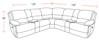 Spartacus Oyster 7 Piece Power Reclining Adjustable Headrests Sectional