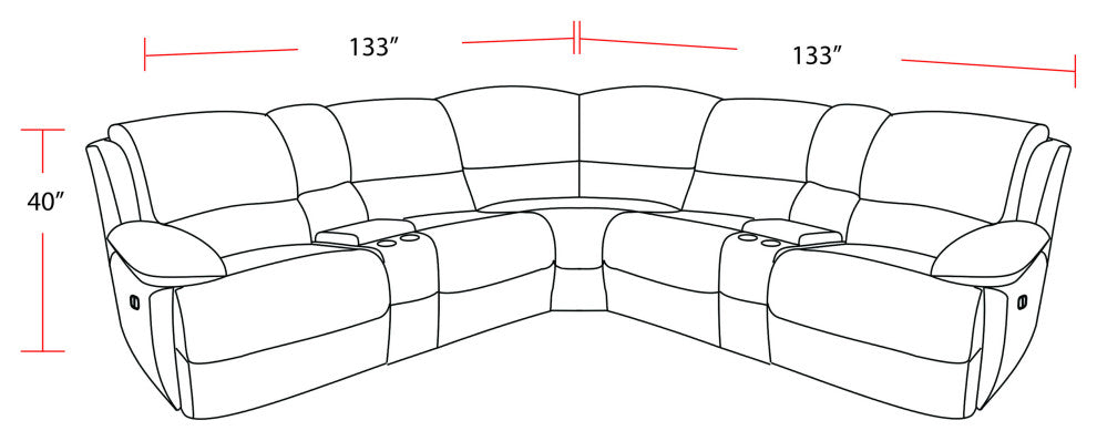 Spartacus Oyster 7 Piece Power Reclining Adjustable Headrests Sectional