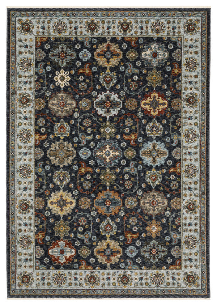 Augustus Medallions Indoor Area Rug, Blue, 5'3"x7'6"