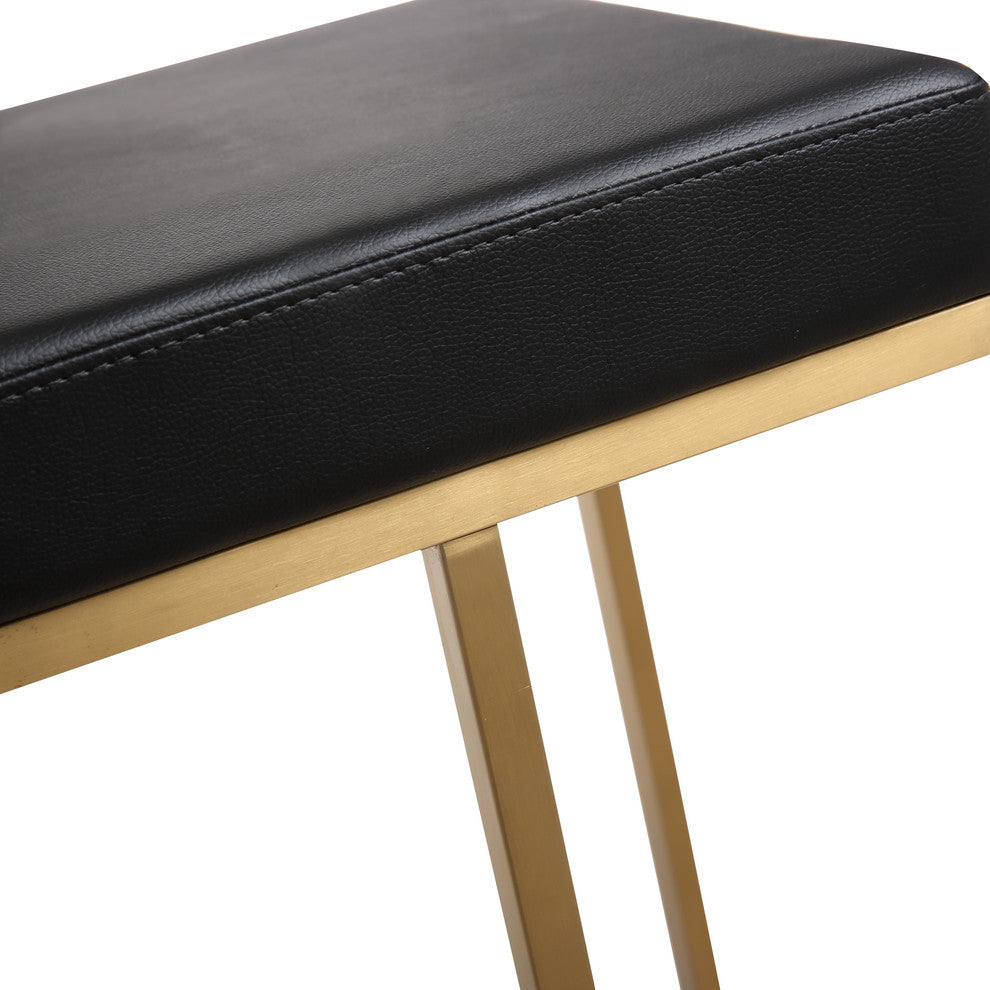 Ferrara Black Gold Steel Barstool, Set of 2