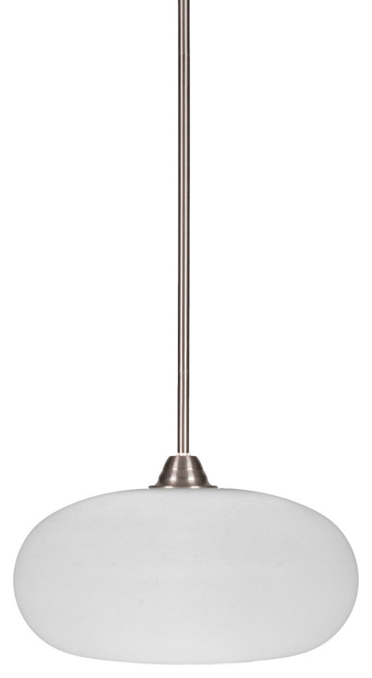 Paramount 1-Light Mini Pendant, Brushed Nickel, 13" White Muslin Glass