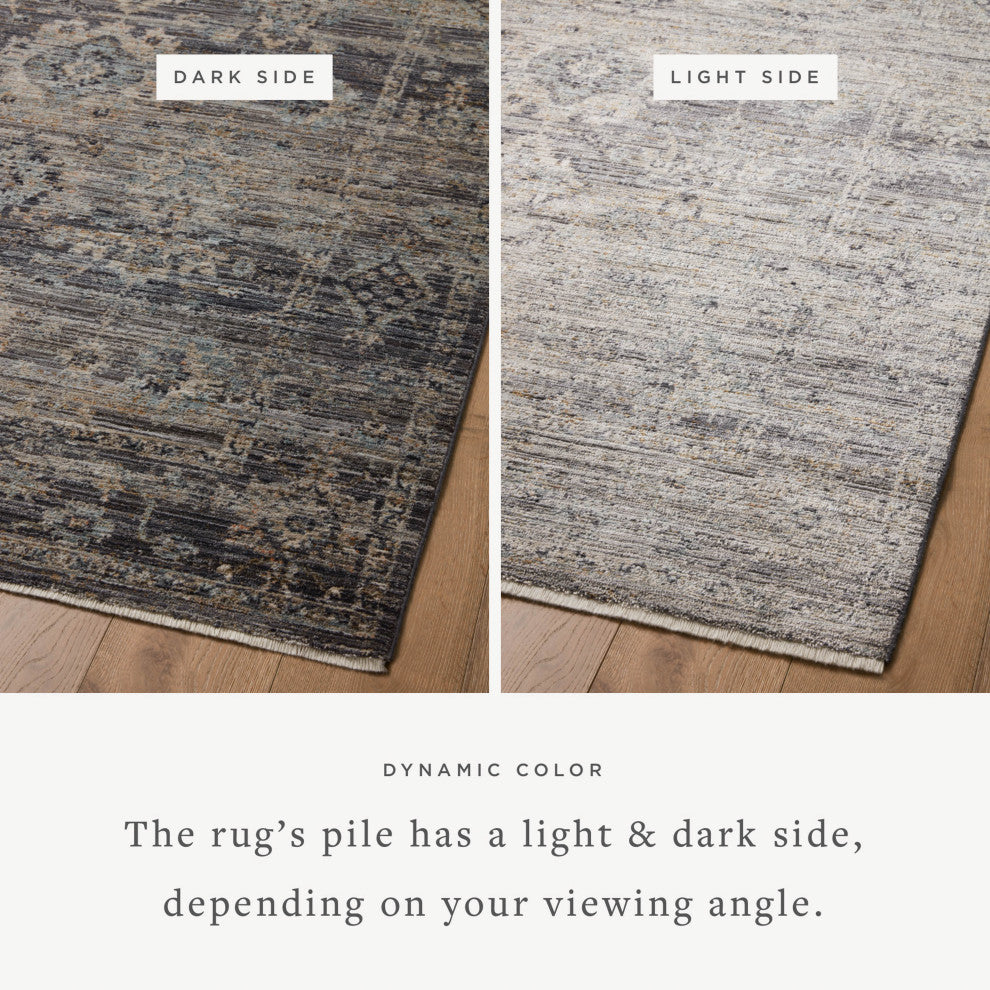 Jean Stoffer x Loloi Katherine Graphite / Jade 2'-7" x 8'-0" Runner Rug
